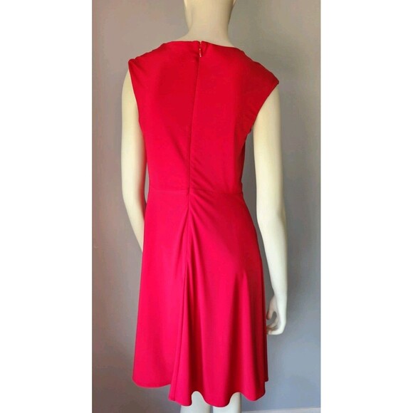 JS Collection Women's 8 Ruche Red Cocktail Dress Party Ruffles Pleated Fancy - Picture 3 of 16